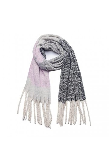Foulard Femme Soie Cheveux pour De Hiver en Echarpe Écharpe À Carreaux Dames Écharpe Chaude Couleur Unie Écharpe Classique Da