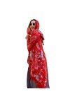 BAZIGA Dames Châle Style Ethnique Foulard en Soie Printemps Et Été Impression Voyage Mode Écharpe pour Femme Rouge 180x90cm 
