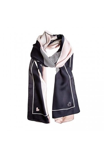 Tinitex Foulard en satin Noir/doré/champagne 170 x 53 cm, Noir , 170 x 55 cm