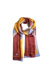 Tinitex Foulard en satin Marron/bleu/jaune 170 x 55 cm, jaune, 170x55cm