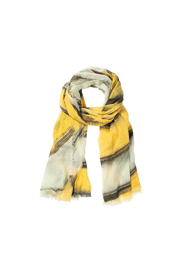 Camel Active Womenswear 307510/7V51 Écharpe Peinte à la Main, Kaki, Taille Unique Femme