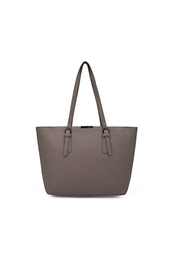 David Jones - Sac à Main Shopping Femme Grand Format - Lycée Fille - Cabas Fourre-Tout Porté Epaule Cuir PU Anse Longue - Sho