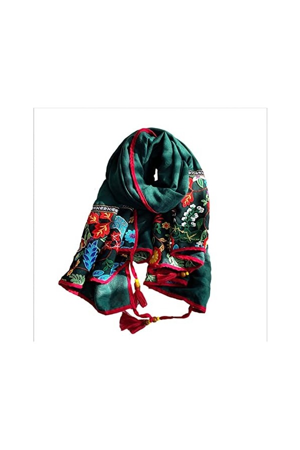 LiFBeauTiFul Dentelle Broderie Coton écharpe Femmes Vintage imprimé Fleuri châles et enveloppes Glands Pashmina Dame Foulard 