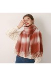 Foulard Femme Cheveux Echarpe Soie Écharpe À Carreaux De La Mode pour Femmes Écharpe À Carreaux À Franges Décontractées Versi