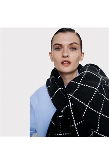 Foulard Femme Soie Cheveux pour De Hiver en Echarpe Écharpe À Carreaux Doux Écharpe À Pois pour Femmes Châle Enveloppant Épai