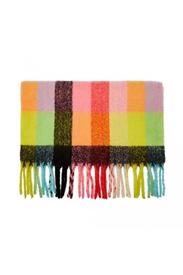 Foulard Femme Echarpe Soie Cheveux Écharpe Femmes Chaud Patchwork Plaid Écharpe Femmes Écharpe Wrap Épais Doux Gland Châle Lo