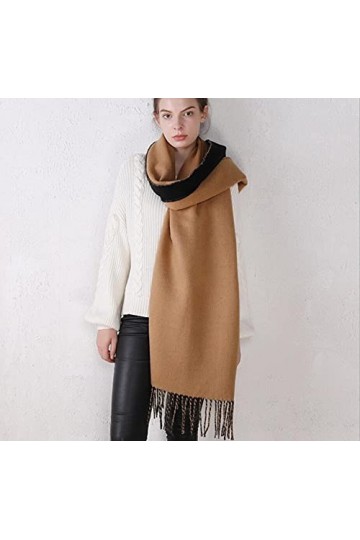 LuisFranklin Foulard Femme Echarpe Soie Cheveux Écharpe Femme Écharpe Double Face Écharpe Femme Wrap Épais Doux Solide Couleu