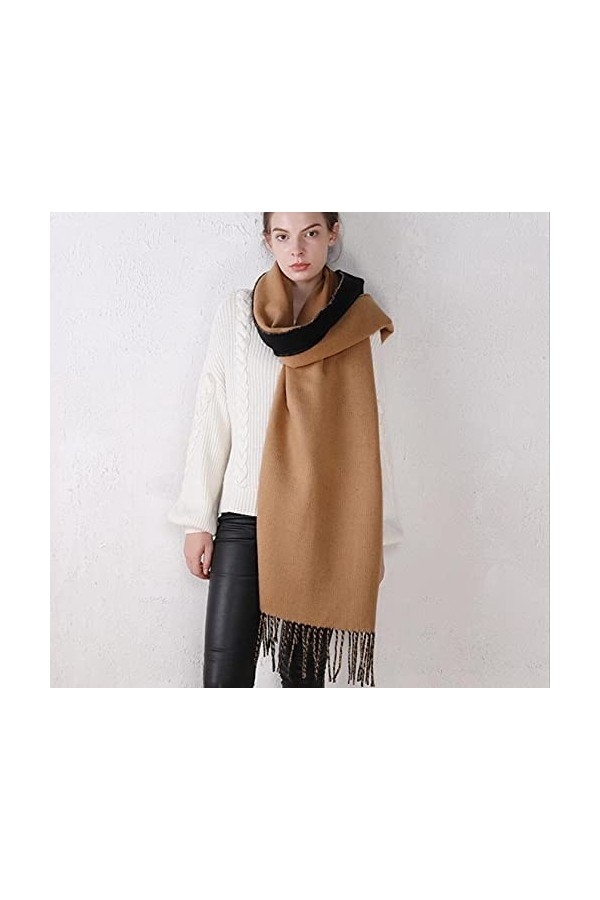 LuisFranklin Foulard Femme Echarpe Soie Cheveux Écharpe Femme Écharpe Double Face Écharpe Femme Wrap Épais Doux Solide Couleu