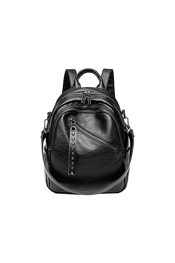 NIYUTA Femme Sacs a Dos PU Sac a Dos antivol Peau Douce Mode Sac a Dos Porte Epaule étanche Grande capacité Gris