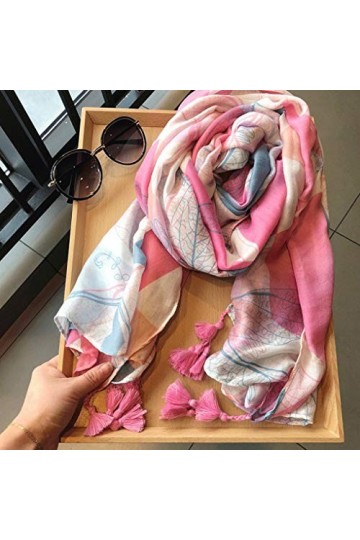 HYCLAM Foulard en Soie dété Foulard Mince Sauvage pour Femme Foulard Long Châle Printemps et Automne Serviette de Plage Serv