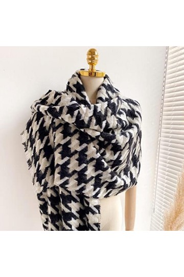 Foulard Femme Cheveux Echarpe Soie Foulard Imprimé Mode Femmes Frange Châle Plaid Longue Écharpe Surdimensionnée Wrap 2