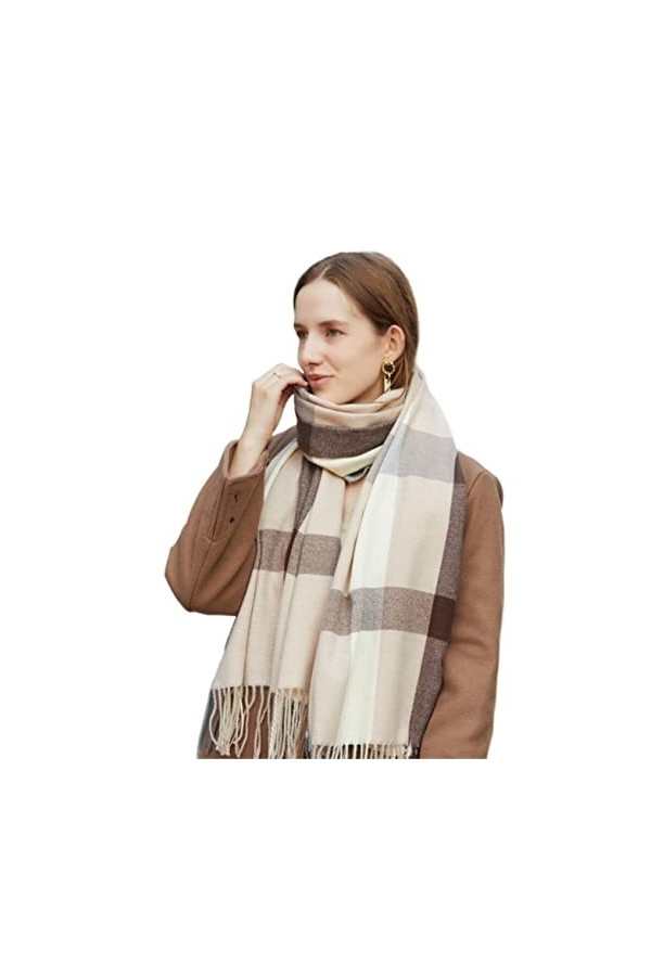 VONGAZ Foulard Châle Écharpes Hiver Femme Plaid Écharpe Femmes Foulards Treillis Long Châle Wrap Chaud Écharpe Color : Blu, 