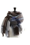 Foulard Écharpe Écharpe Femmes Hiver Plaid Écharpe Tassel Imitation Écharpes de Cachemire Mode SOFE Mid-Longueur SOFE Habille