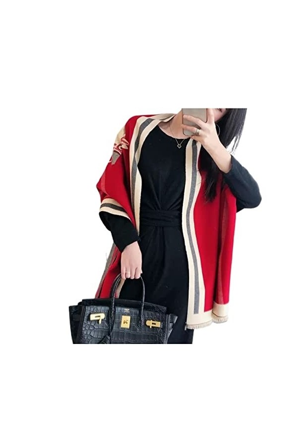 NEHHDC Foulard Écharpe Écharpe Dhiver Femmes Mode Cheval Imprimé Châles Et Enveloppes Épais Chaud Foulards Châle Etole Colo