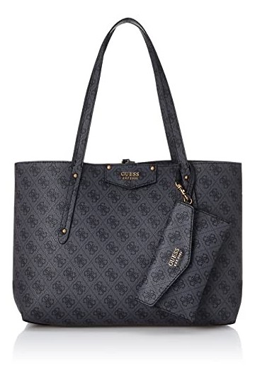 GUESS Eco Brenton Fourre-Tout, Femme, Logo de Charbon, Taille Unique