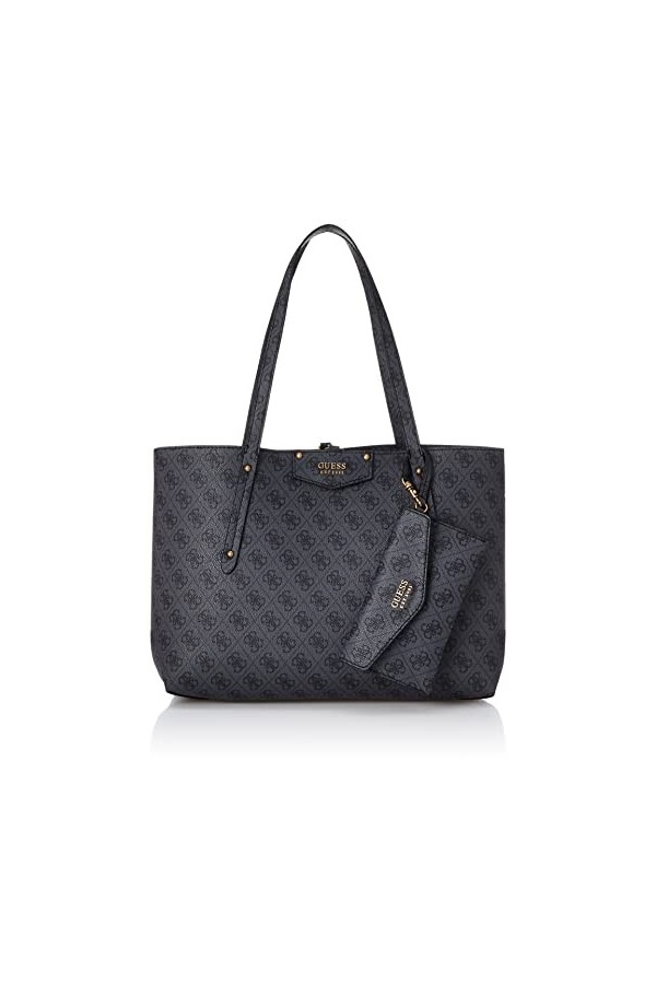 GUESS Eco Brenton Fourre-Tout, Femme, Logo de Charbon, Taille Unique