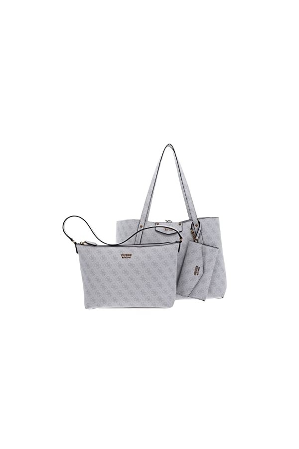 GUESS Eco Brenton Fourre-Tout, Femme, Logo de Charbon, Taille Unique