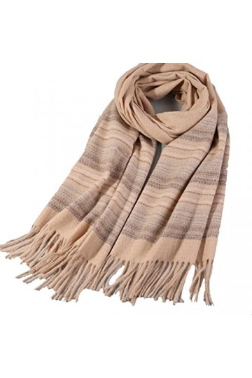 Foulard en Soie, Foulards Pashmina Femme Mode Confortable Hiver Chaud Écharpe Châle en Laine Réversible Tartan Check Wraps C