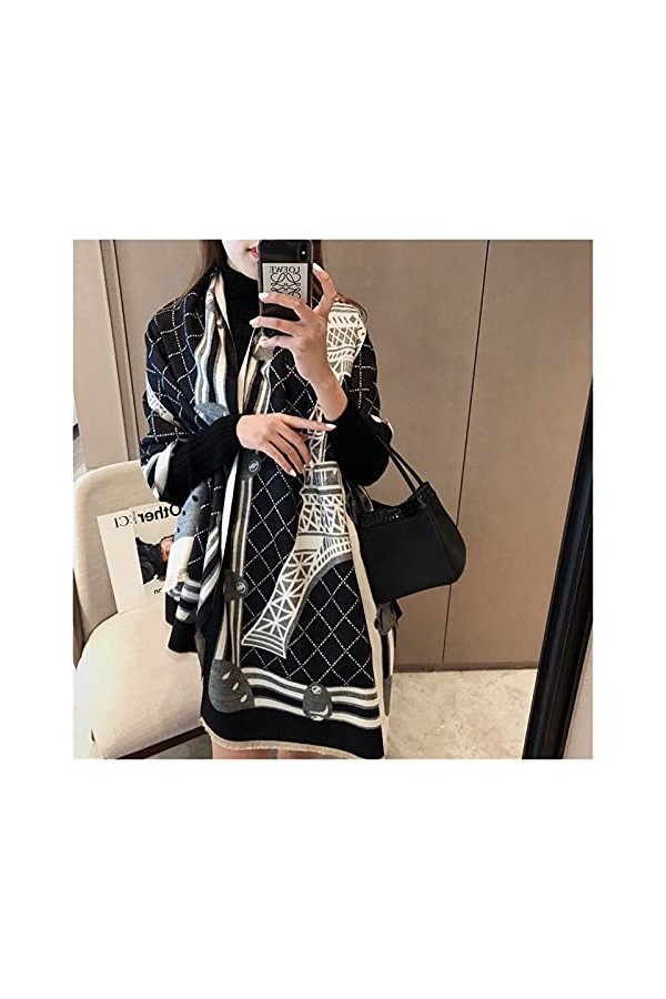 TOMYEUS Écharpes Foulard pour Femmes Personnalité dhiver Tendance Cou Épais Colferf Confortable Foulard à châle à Double Usa