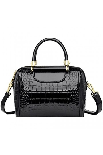 NIYUTA Sacs à Main portés Main Femme Tendance Vernis Sacs portés épaule Vintage Noir