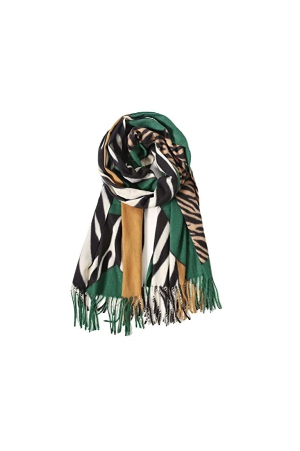 Haibing Echarpes Écharpe Foulard Femme Automne Hiver Dames châle enveloppe Luxe Cachemire écharpes rayées Chaudes épaissies D