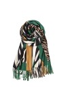 Haibing Echarpes Écharpe Foulard Femme Automne Hiver Dames châle enveloppe Luxe Cachemire écharpes rayées Chaudes épaissies D