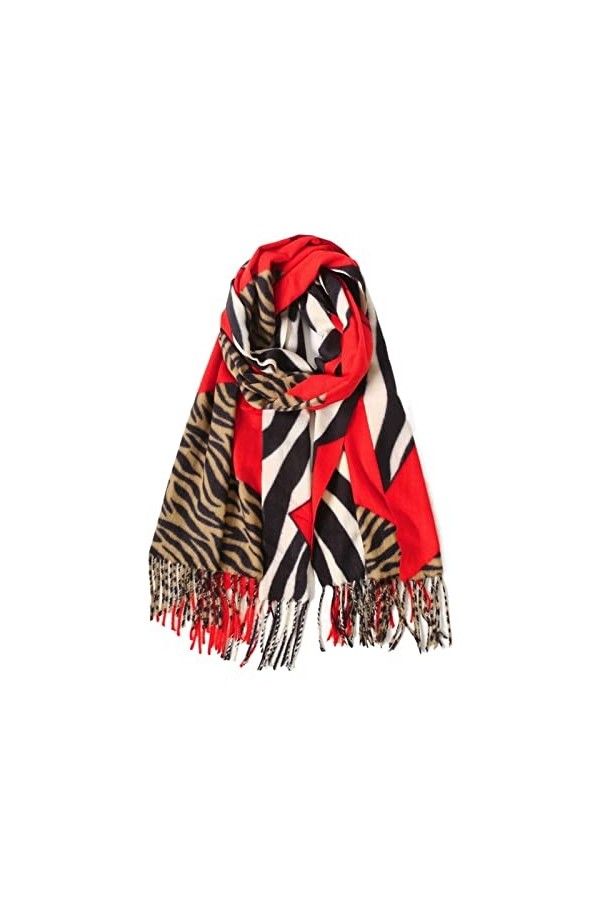Haibing Echarpes Écharpe Foulard Femme Automne Hiver Dames châle enveloppe Luxe Cachemire écharpes rayées Chaudes épaissies D