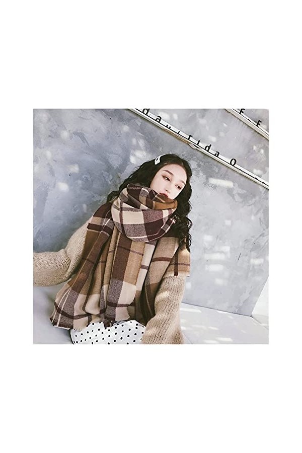 ZZLLFF Confortable Sauvage épaisseur Doux Plaid Femme Foulard écharpe Chaud Couple tempérament Long Long fraîcheur Foulard de