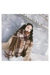 ZZLLFF Confortable Sauvage épaisseur Doux Plaid Femme Foulard écharpe Chaud Couple tempérament Long Long fraîcheur Foulard de