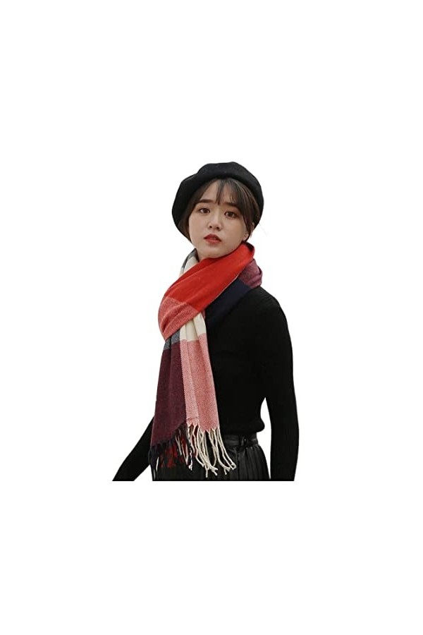 Écharpe Cadeau Écharpe À Carreaux pour Femmes Écharpes dhiver Gland Écharpes Hijab Étoles Foulard Blue : E, Size : 200 * 60