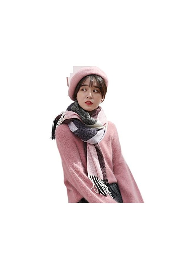 Écharpe Cadeau Écharpe À Carreaux pour Femmes Écharpes dhiver Gland Écharpes Hijab Étoles Foulard Blue : E, Size : 200 * 60