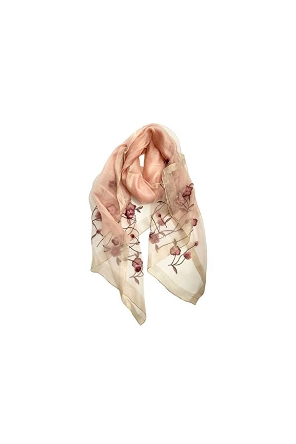 Echarpe Echarpe en laine de soie Florak Imprimer Echarpes Foulards Fête Femmes Long Long Wraps Écharpes Châle de soie dautom