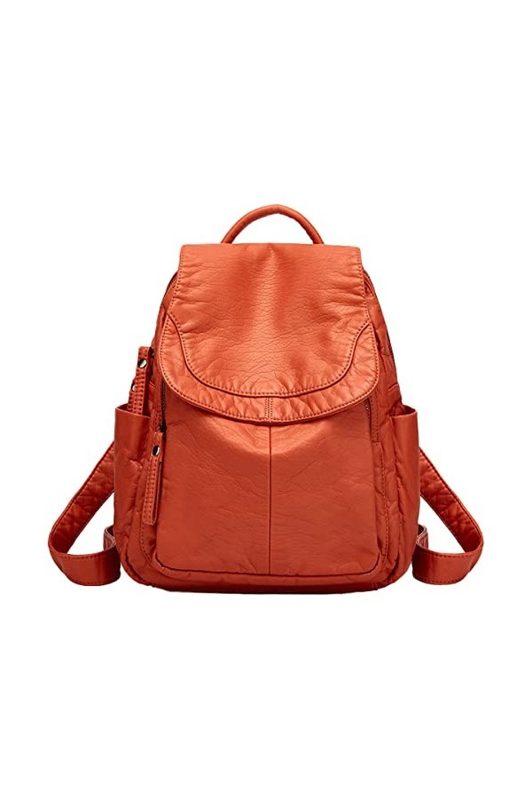 NIYUTA Femme Sacs portés Dos Décontracté Sauvage Sac à Dos Mou PU Cuir Grande capacité Sac à Dos de Voyage Blanche