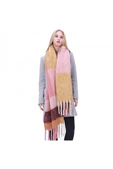 Echarpe Foulard Femmes Châle Écharpe Automne Hiver Couleur Unie Écharpes Gland Chaud Écharpe Hiver