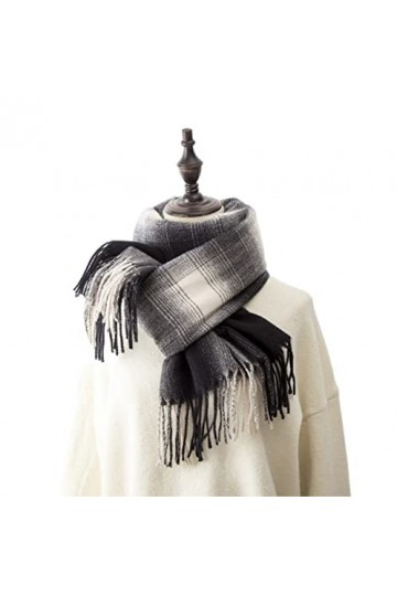 Echarpe Foulard Épais Chaud Hiver Écharpe Femmes Gland Plaid Écharpes Doux Châles Foulard Écharpe Hiver Blue : Black, Size :