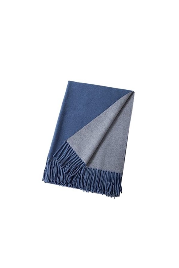 Echarpe Châle Foulard Etole Épais Chaud Écharpe Dhiver Unisexe Gland Solide Double-Côté Doux Châles Écharpe Foulards Color 