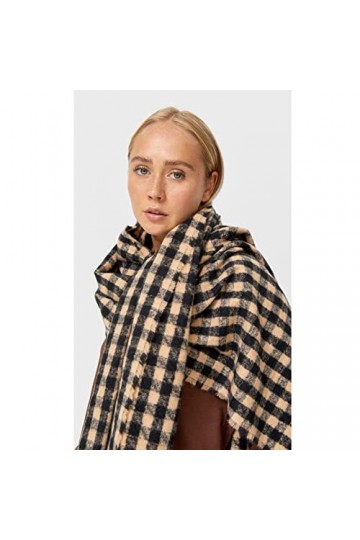 Foulard Femme Soie Cheveux pour De Hiver en Echarpe Nouvelle Écharpe en Jacquard À Carreaux pour Femmes, Châle Extérieur Épai