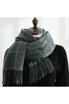 Foulard Femme Cheveux Echarpe Soie Écharpe Femme Mini Plaid Écharpe Chaude Écharpe Femme Écharpe Épais Doux Gland Châle Long 