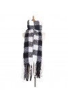 Écharpe Cadeau Femmes Écharpe Plaid Hiver Foulards Châles Wraps Chaud Large Longue Couverture Foulard Blue : D, Size : 190 *
