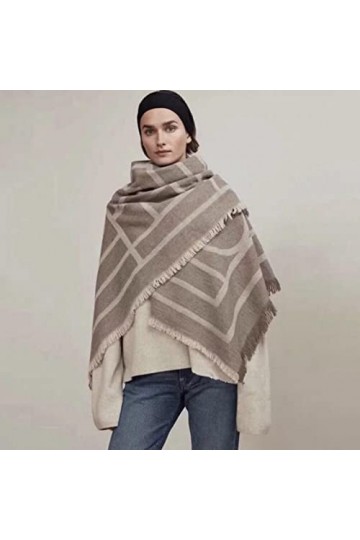 LuisFranklin Foulard Femme Echarpe Soie Cheveux Écharpe Carrée À Rayures Géométriques Écharpe De Couverture pour Femmes Échar