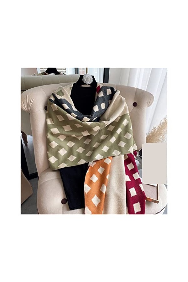 LiFBeauTiFul Plaid Splice Cachemire Écharpe Chaud Épais Hiver Pashmina Doux Foulard Femme Foulard Populaire Echarpe Bufanda 