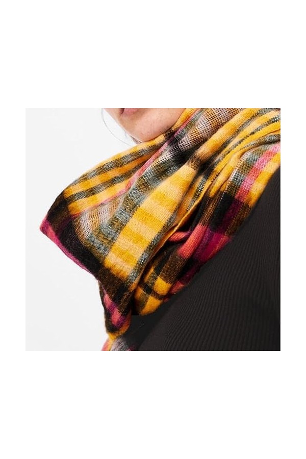 LuisFranklin Foulard Femme Echarpe Soie Cheveux Écharpe À Carreaux Doux Écharpe pour Dames Épaissie Couverture De Base Chaude