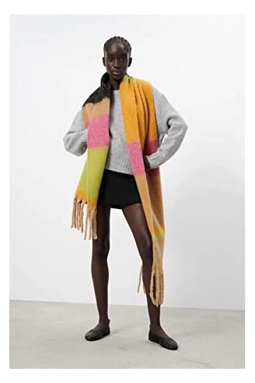 LuisFranklin Foulard Femme Echarpe Soie Cheveux Écharpe Femmes Écharpe Chaude Femmes Écharpe Wrap Épais Doux Frange Châle Lon