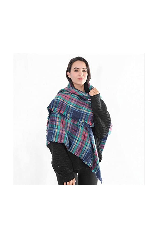 LuisFranklin Foulard Femme Echarpe Soie Cheveux Écharpe Femme Plaid Chaud Écharpe Femme Écharpe Écharpe Épaississement Doux G