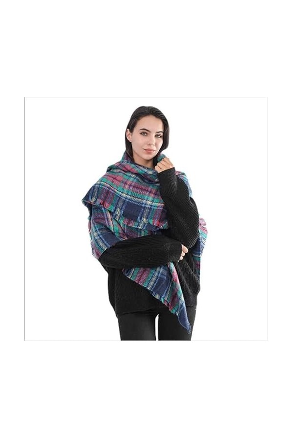 LuisFranklin Foulard Femme Echarpe Soie Cheveux Écharpe Femme Plaid Chaud Écharpe Femme Écharpe Écharpe Épaississement Doux G
