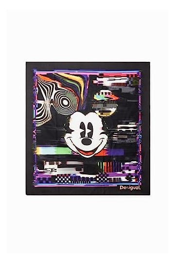 Desigual Pashmina Femme Mickey glitch Square 23wawa14 unique noir, Noir , Taille unique
