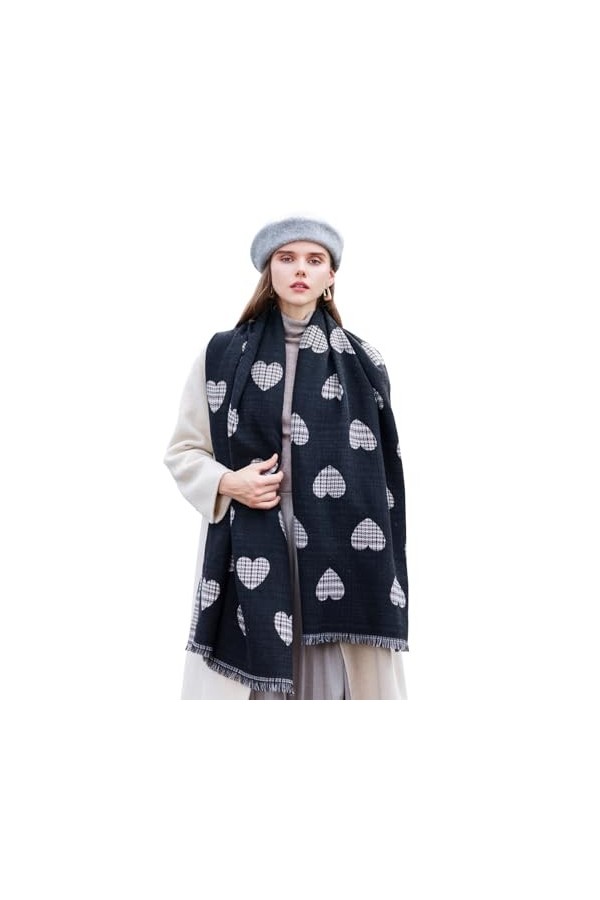 Leisofter Écharpe Femme Élégant Cachemire PASHMINA Écharpe Automne Hiver Longue Chaleur Plaid Écharpe 190 * 70cm