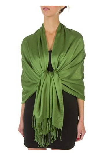 Sakkas 198cm x 71cm Textile Bio Bambou rayonne Doux Couleur Unie Pashmina Châle/Echarpe/Etole - Azure Bleu