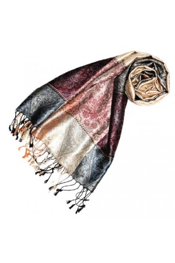LORENZO CANA Pashmina pour la femme - écharpe de 100% soie avec les mesures de 70 x 190 cm - fait à la main – souple élégant 