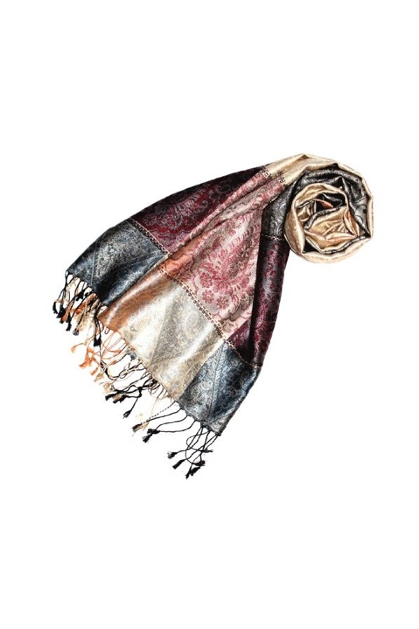 LORENZO CANA Pashmina pour la femme - écharpe de 100% soie avec les mesures de 70 x 190 cm - fait à la main – souple élégant 